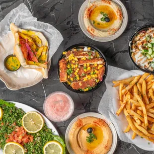 a variety of food items