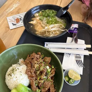 Pho, &amp; Bulgogi beef rice bowl
