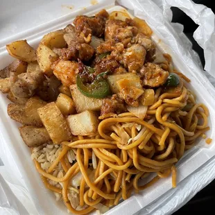 Potato chicken, spicy chicken