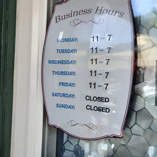 New hours