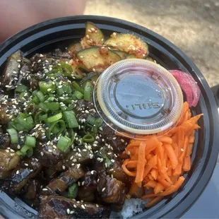 Pork belly rice bowl