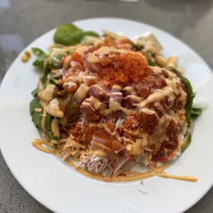 Poke bowl chef's special plated