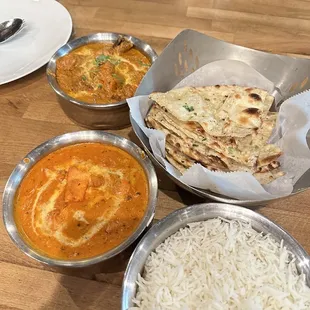 Chicken Tikka Butter Chicken Garlic Naan