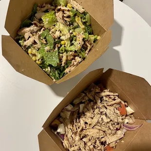 Grilled Chicken Cobb Salad and Fresh Mozzarella Salad