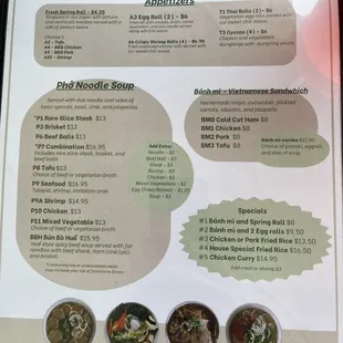 sushi and sashimi, menu