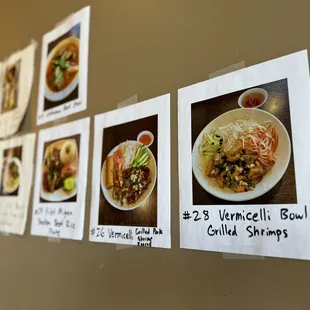 a variety of dishes displayed on a wall