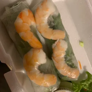 Spring roll with shrimp. Delicious.