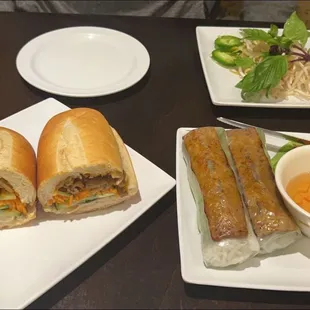 Bang mi and grilled pork fresh roll