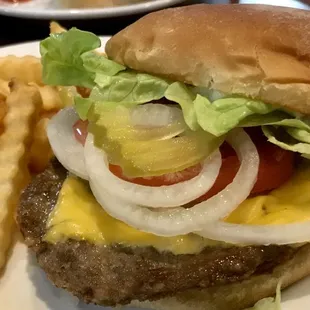 Cheeseburger with french fries