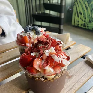 Green Goliath (front) and Original Gangster Acai Bowl (back)