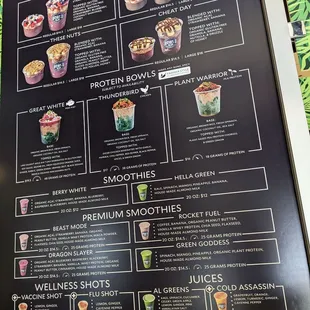 Healthy menu