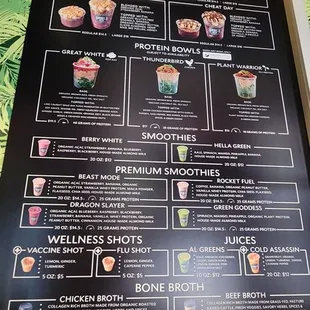 sushi and sashimi, menu