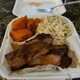 full rack ribs with 2 large sides