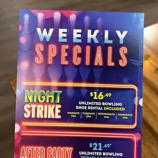 Weekly specials