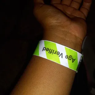Beer wristband make sure you bring your drivers license