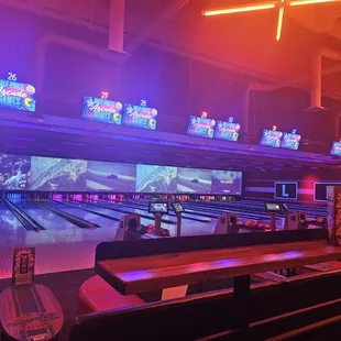 Lanes as far as the eye can see! 40, to be exact. Most on the other side, we were on the back wall.