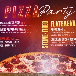 Pizza Party (Menu)