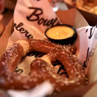 Giant Pretzel with Cheese Dip