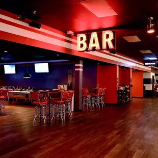 Bar area. Restrooms in the back