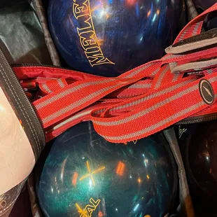 Damaged bowling balls.
