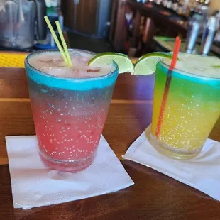 Strawberry and mango margaritas