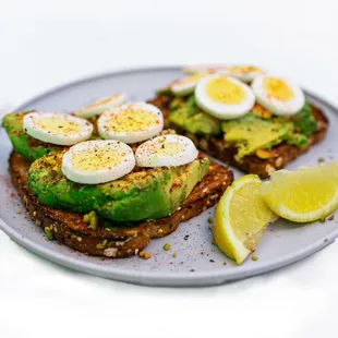 BnB Toast (avocado) with hard boiled eggs