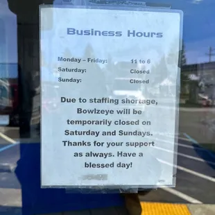 New hours