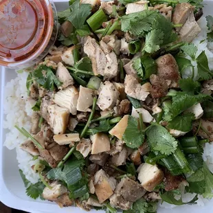 Hmong Bowl - THIS. IS. THE. BOMB. The seasoning is like the roasted pork flavor we eat during big celebrations. So tender, highly recommend