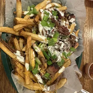 Brisket fries. They were alright, was not impressed by the flavor or amount of meat or BBQ taste. 4:1 ratio of fries to meat