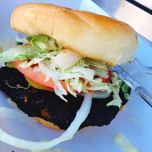 Underwhelming (overly fried) veggie burger