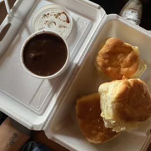 Chocolate gravy biscuit