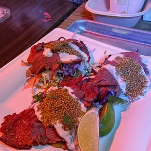 Pastrami tacos