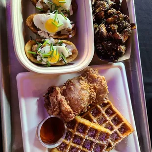 waffles, food