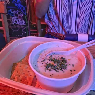 Clam and corn chowder