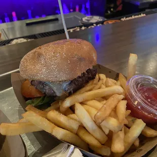 Burger with fries