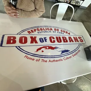 The table inside
