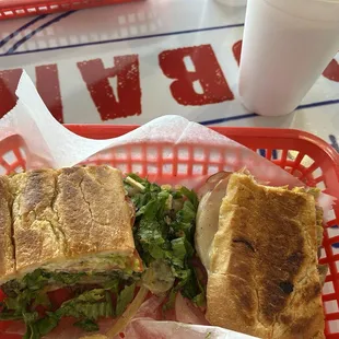 Steak bistec sandwich and Cuban sandwich