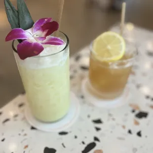 Caught in the rain! If you love pineapple and coconut this is your go to! Considering it was 9 AM taste just like a breakfast smoothie lol!
