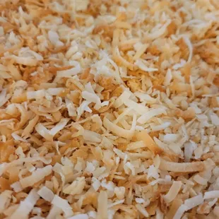 Toasted coconut for pie.