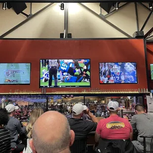 The bar, TVs with some of the games.