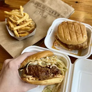 Chicken sandos &amp; fries