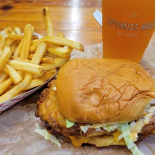 Boxcar Sandwich with side of fries