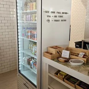 a refrigerated refrigerator in a store