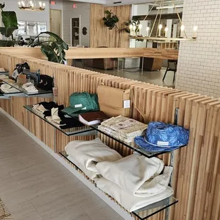 the inside of a clothing store