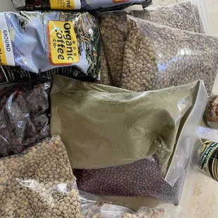 a variety of nuts and seeds