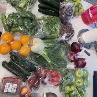 a variety of fruits and vegetables