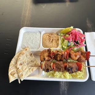 two plates of food on a table