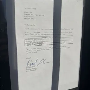 They are closed, not paying their rent.