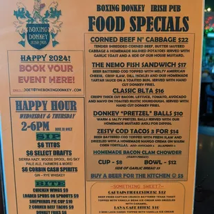 Happy Hour Menu