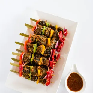 Peppered Gizzard Kebabs